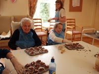 Residents making Eastert nests
